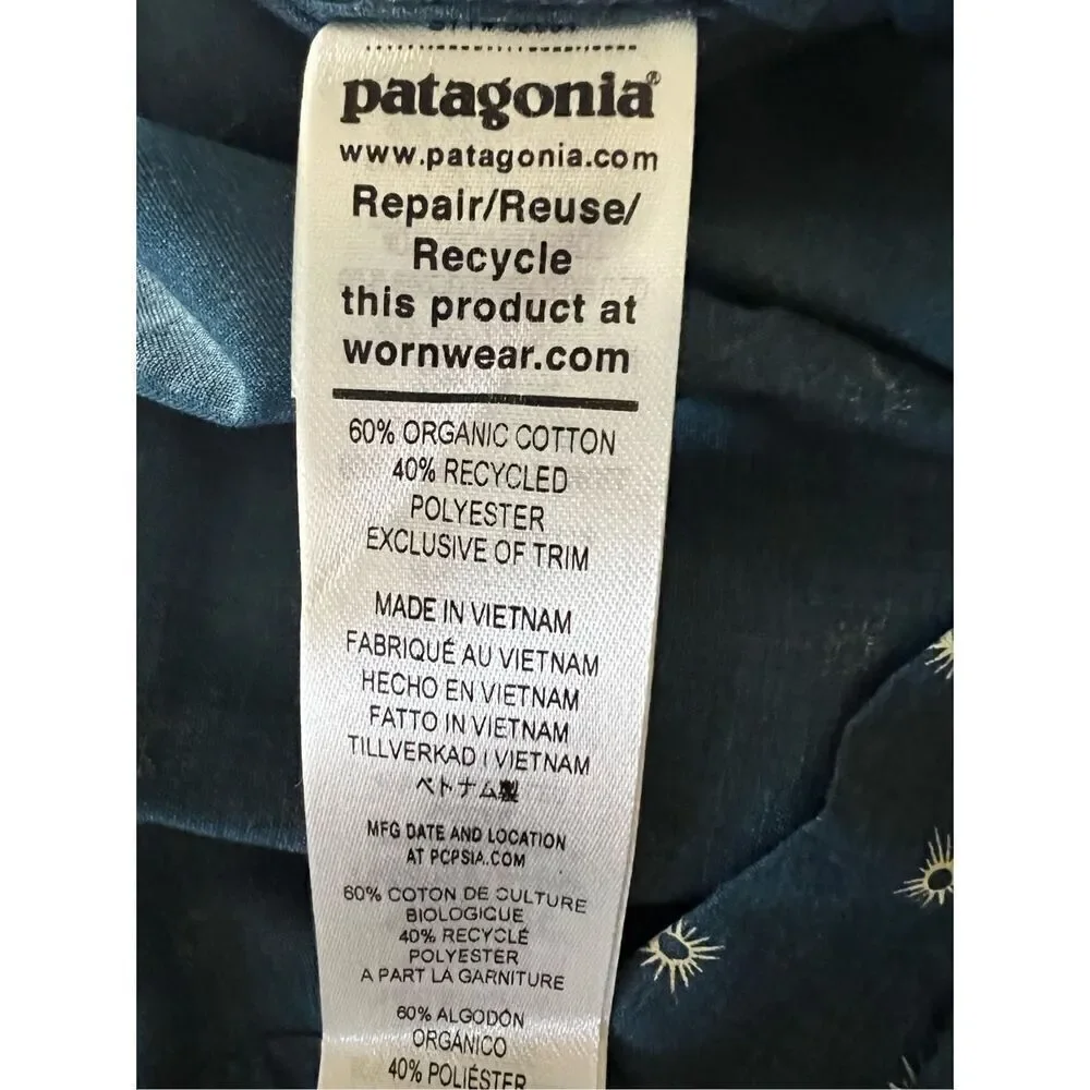 Patagonia Men's Lagom Blue Collared Short Sleeve Button Up Go To Shirt Small NWT - Picture 4 of 6